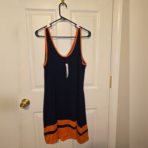 Navy Blue & Orange Tank Dress, Lightweight...Size MED, NWT